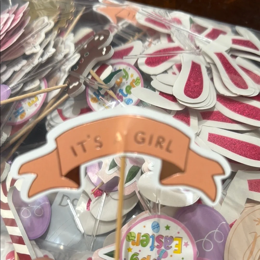 Colorful Party Cupcake Toppers Miscellaneous Bundle